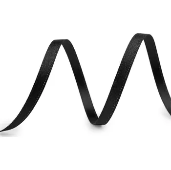 Stuha Atlasová stuha oboulící šíře 5 mm, střední, 900 černá