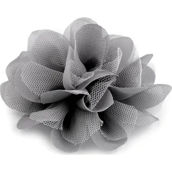 Šifónový květ Ø8 a 9 cm, střední, 2 (9 cm) šedá holubí