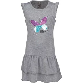 Dívčí šaty Dívčí šaty s volány Lewro TOTTA 128/134 Šedá