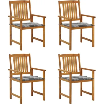 OMAXI Režisérská křesla s poduškami 4 ks masivní akáciové dřevo 235898