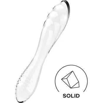 Dildo Satisfyer Dazzling Crystal 1 - oboustranné skleněné dildo (průhledné)