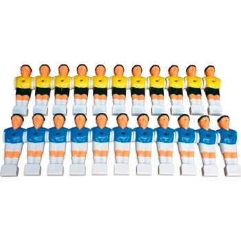 DEMA Figurky / hráči pro stolní fotbal žluto-černé + modro-bílé, 22-dílná sada