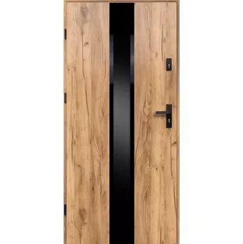 Interiérové dveře Vchodové dveře Neptun P55 90L dub sonoma černá inox/grafitová