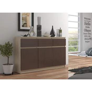 Komoda Komoda se šuplíky a dvířky SAVRILA - dub sonoma / wenge