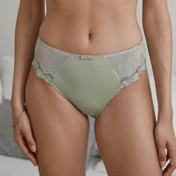 Dámské spodní prádlo Sada 2 klasických kalhotek Rima zn. Confidence Lingerie® z mikrovlákna a vyšívaného tylu lipová 50/52