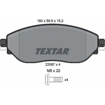 Brzdová destička Sada brzdových destiček, kotoučová brzda TEXTAR 2208701