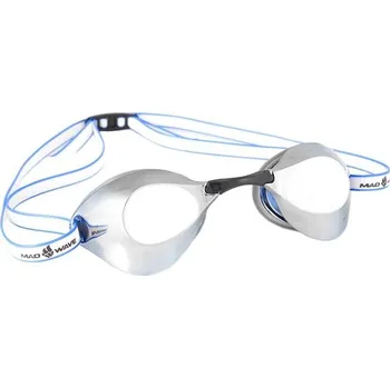 Plavecké brýle MAD WAVE Zrcadlové plavecké brýle Mad Wave Turbo Racer II BÍLÁ|MODRÁ