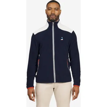 Pánská mikina DECATHLON Pánská fleecová mikina na plavbu hřejivá 100 L BÍLÁ|MODRÁ