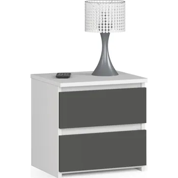 Noční stolek Noční stolek VALESTRA - bílý / tmavě šedý