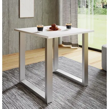 Vcm Jídelní stůl Xona 80x80 U-nohy, bílý