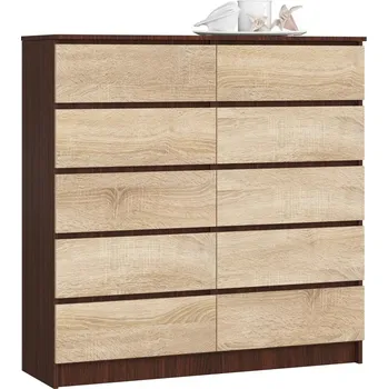 Komoda Vysoká šuplíková komoda SAVRILA - wenge / dub sonoma