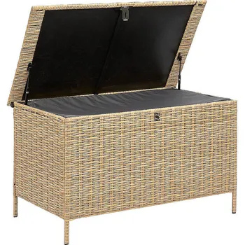 Zahradní úložný box DEOKORK Ratanový úložný box MALIBU 116x69x68 cm (béžovo-hnědá)