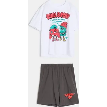 Sinsay - Dvoudílné pyžamo s herním motivem - bílá - 102HW-00X - 102HW-00X-158