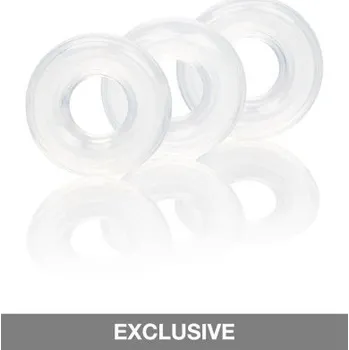 CalExotics 3 Stacker Rings - Sada pružných erekčních kroužků Průhledný