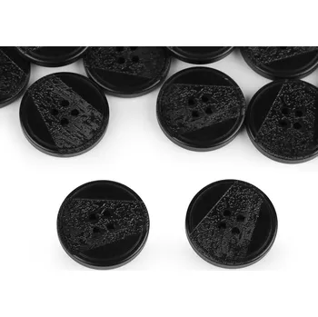 Knoflík Knoflík laser velikost 40", 44", střední, 8 (44") černá