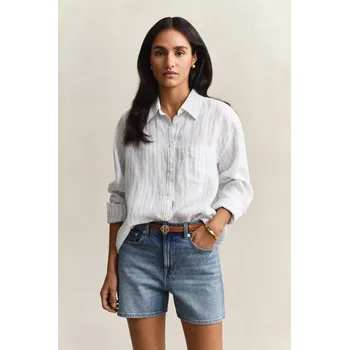 Dámská košile KOŠILE GANT REL STRIPED LINEN LS SHIRT LIGHT BLUE