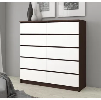 Komoda Vysoká šuplíková komoda SAVRILA - wenge / bílá