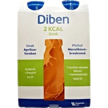 Speciální výživa Diben 2 kcal Drink příchuť meruňkovo-broskvová por.sol.4x200ml