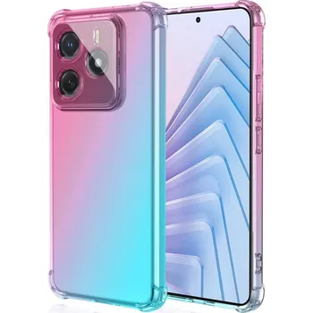 Pouzdro na mobilní telefon Kryt Xiaomi Redmi Note 14 5G Shock duhový mentolovo-růžový (obal neboli pouzdro na Xiaomi Redmi Note 14 5G)