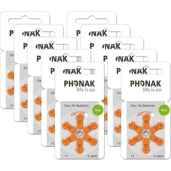 Článková baterie PHONAK 13 / PR48 značkové baterie do naslouchadel. Balení 10xBL6