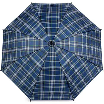 Deštník Vystřelovací deštník káro, střední, 5 modrá