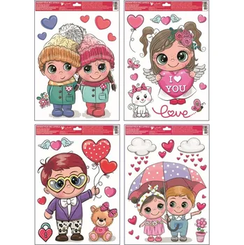 Okenní dekorace Okenní fólie - Láska - 30 x 42 cm - 6793