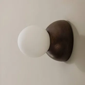 Lampička Globen Lighting Nástěnné světlo Torrano, hnědé, Ø 13 cm, IP44 hnědá, opálově bílá 1 x 8 W - Doprava zdarma