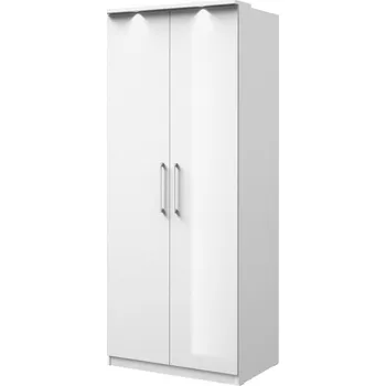 Šatní skříň Dvoudveřová šatní skříň OLIKA - šířka 90 cm, bílá