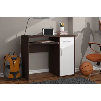 Psací stůl Počítačový stůl KARVYN - wenge / bílý