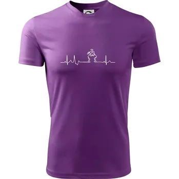 Pánské tričko EKG zamilovaný pár - Pánské triko Fantasy sportovní (dresovina) - L ( Fialová )