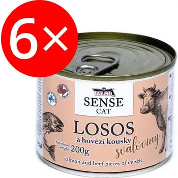 Sokol Falco Sense Cat losos a hovězí 6 × 200 g