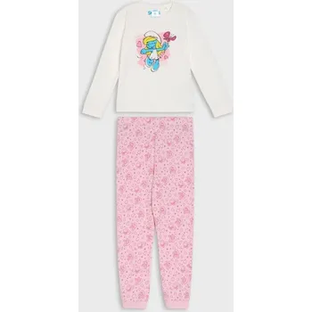 Dětská móda Sinsay - Dvoudílná pyžamová souprava The Smurfs - krémová - 574GT-01X - 574GT-01X-122