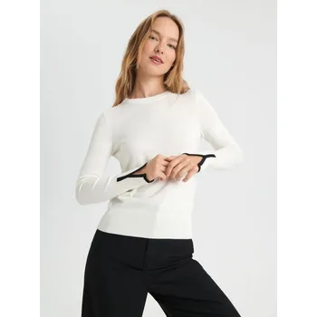 Dámský svetr Sinsay - LADIES` SWEATER - krémová - 7447J-01X - 7447J-01X-S-1