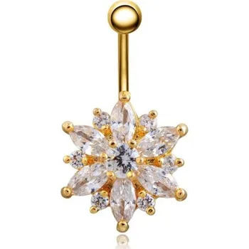 Piercing Piercing do pupíku se stylovým designem zlatá