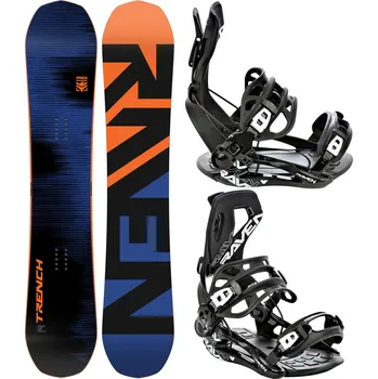 Zimní sport RAVEN Snowboard set Raven Trench Carbon + vázání Raven FT360 157cm ČERNÁ 2023