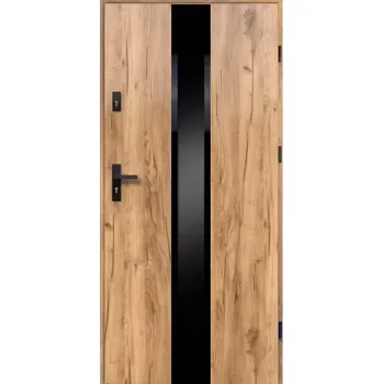 Interiérové dveře Vchodové dveře Neptun P55 90P dub sonoma černá inox/grafitová