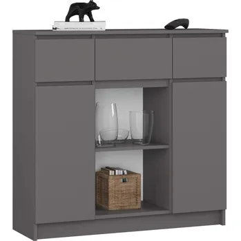 Komoda Komoda se šuplíky a dvířky JUNIPER - šedá