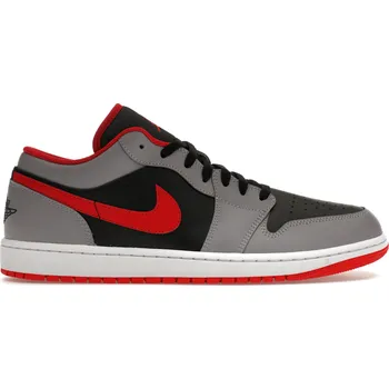 Pánské tenisky Air Jordan 1 Low Black Light Smoke Grey Gym Red Velikost: 46 553558-060