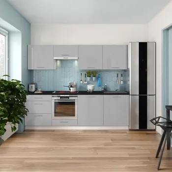 Kuchyňská linka Kuchyňská linka Celeste MT0108 240/240 leskle šedá