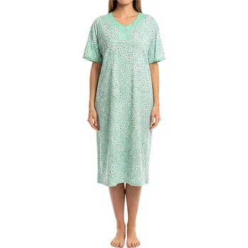 Body Bavlněná noční košile nad kolena Bára 6560 L zelená