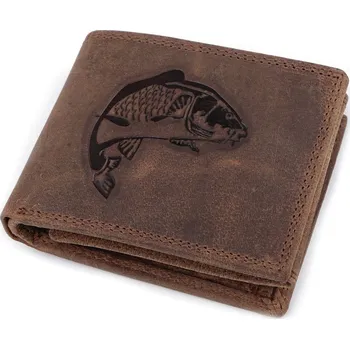 Peněženka Pánská peněženka kožená pro myslivce, rybáře, motorkáře 9,5x12 cm