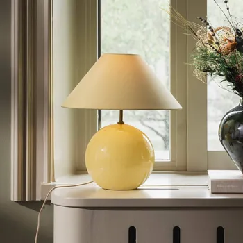 Lampička Globen Lighting stolní lampa IRIS, žlutá/žlutá, výška 39 cm 1 x 40 W - Doprava zdarma