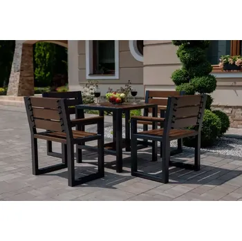 Zahradní sestava Zahradní souprava Moderní 1 s područkami ořech 73x73x73