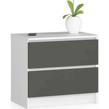 Noční stolek Praktický noční stolek YMARIN - bílý / šedý
