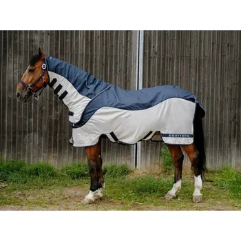 Deka pro koně Lehká výběhová deka EQUITHEME Tyrex Combofly 600D navy blue/grey 155cm