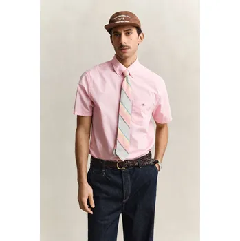 Pánské oblečení KOŠILE GANT REG CLASSIC POPLIN SS SHIRT WASHED PINK