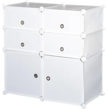 Botník HOMCOM Policový botník s úložnými boxy z plastu a oceli, bílý, 75x37x73cm, ideální pro udržení pořádku v předsíni | Aosom.de