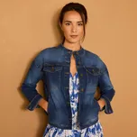 Džínová bunda se stojáčkem sepraná modrá 38