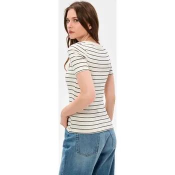 Oblečení a móda Sinsay - Bavlněné pruhované tričko - vícebarevná - 244HB-MLC - 244HB-MLC-M