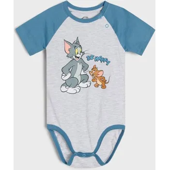 Kojenecký body Sinsay - Body s krátkým rukávem Tom and Jerry - šedá - WI986-09M - WI986-09M-68